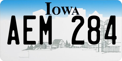 IA license plate AEM284