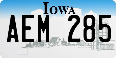 IA license plate AEM285