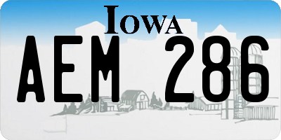 IA license plate AEM286