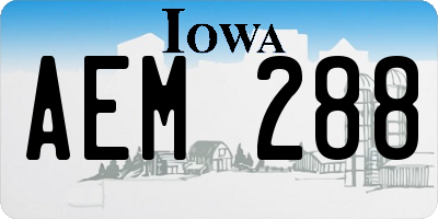 IA license plate AEM288
