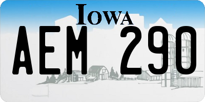 IA license plate AEM290