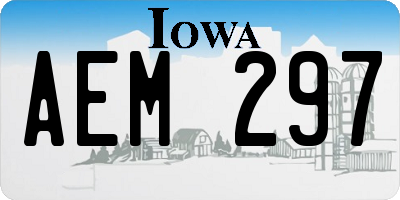 IA license plate AEM297