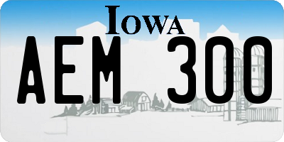 IA license plate AEM300