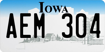IA license plate AEM304