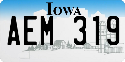 IA license plate AEM319