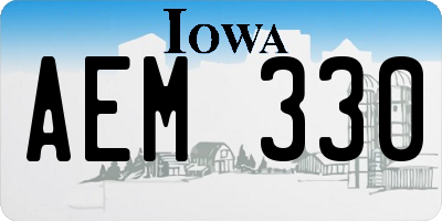 IA license plate AEM330