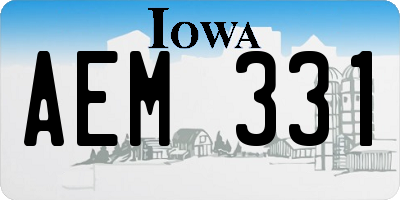 IA license plate AEM331