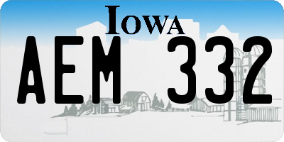 IA license plate AEM332