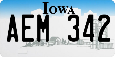 IA license plate AEM342