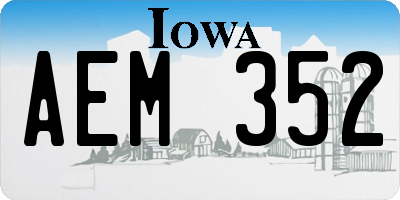 IA license plate AEM352