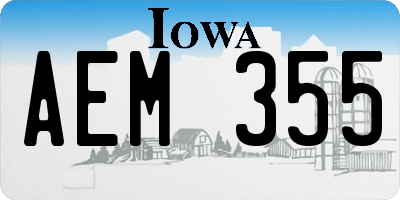 IA license plate AEM355