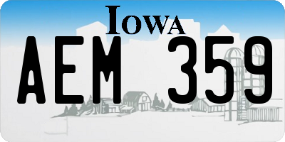 IA license plate AEM359
