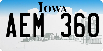 IA license plate AEM360