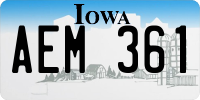 IA license plate AEM361