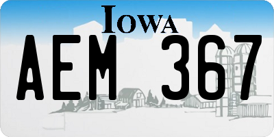 IA license plate AEM367