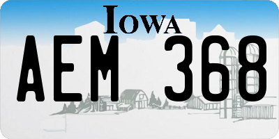 IA license plate AEM368