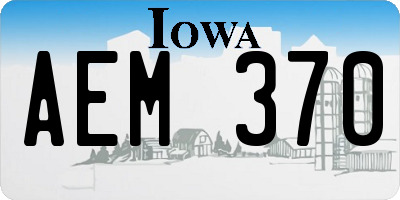 IA license plate AEM370