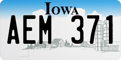 IA license plate AEM371