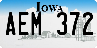 IA license plate AEM372