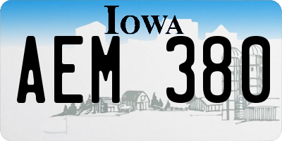 IA license plate AEM380