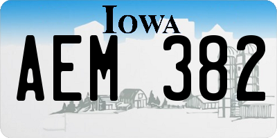 IA license plate AEM382