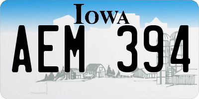 IA license plate AEM394