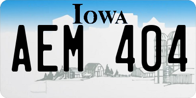 IA license plate AEM404