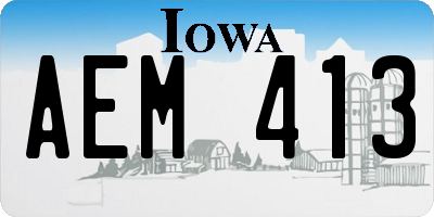 IA license plate AEM413