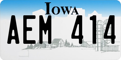 IA license plate AEM414