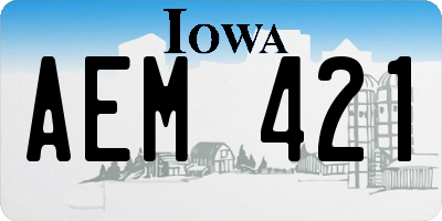 IA license plate AEM421