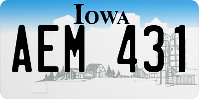 IA license plate AEM431