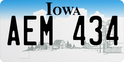 IA license plate AEM434