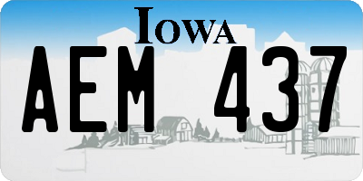 IA license plate AEM437