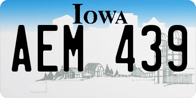 IA license plate AEM439