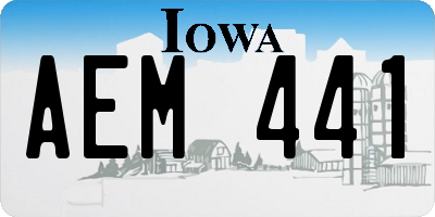 IA license plate AEM441