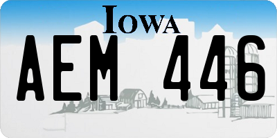 IA license plate AEM446