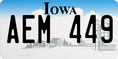 IA license plate AEM449