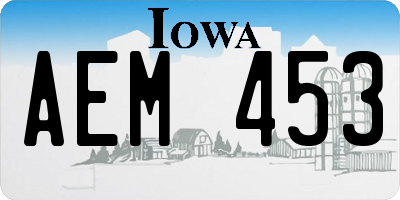 IA license plate AEM453