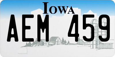 IA license plate AEM459