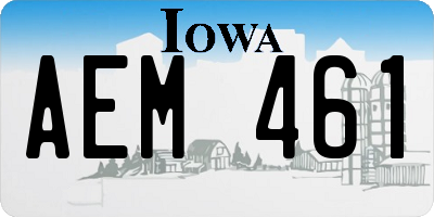 IA license plate AEM461