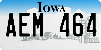 IA license plate AEM464