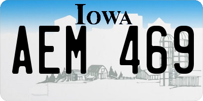 IA license plate AEM469