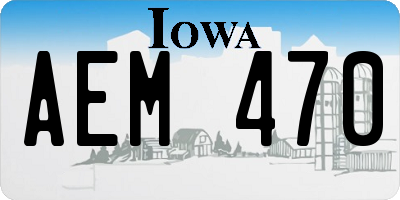 IA license plate AEM470