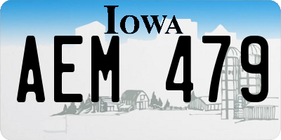 IA license plate AEM479
