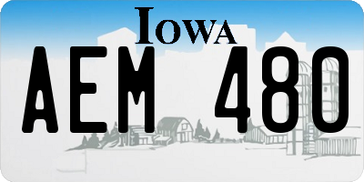 IA license plate AEM480