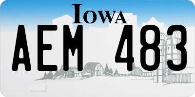 IA license plate AEM483