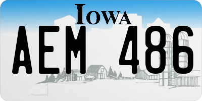 IA license plate AEM486