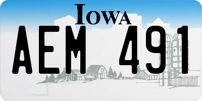 IA license plate AEM491
