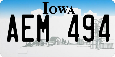 IA license plate AEM494