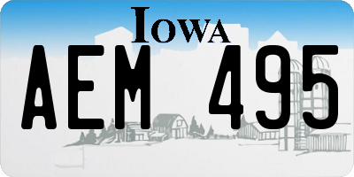 IA license plate AEM495